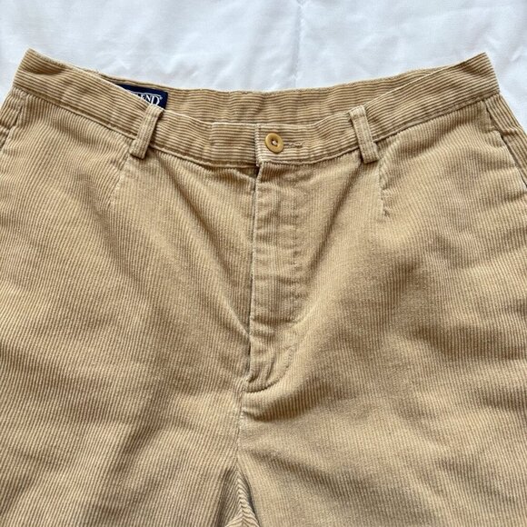 Lands End Womens Size 10P Corduroy Pants Tan Beige High Waist Pockets Belt Loops - Picture 2 of 10